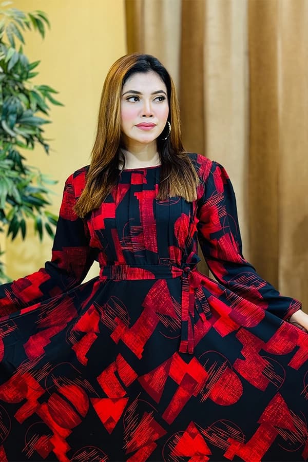 RED PORI GOWN-246